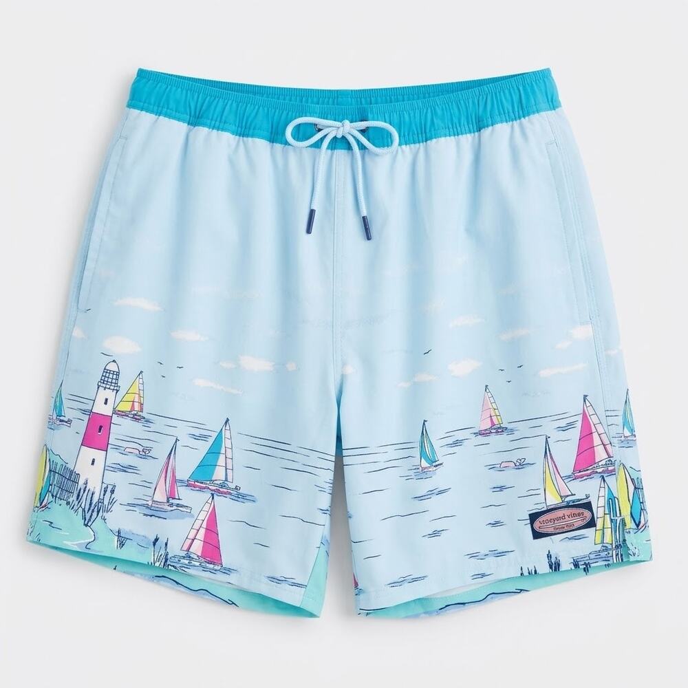 Vineyard Vines Sailboat Swim Trunk Shorts Size Medium